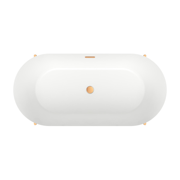 Акриловая ванна в наборе 4 в 1: отдельностоящая ванна, экран, декоративные ножки, слив-перелив Wellsee FR.Euphoria 2.0 235501004