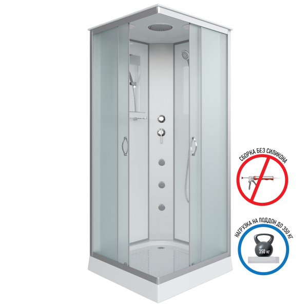 Душевая кабина Niagara Classic NG-1101-14G 90х90х215, низкий поддон 13 см, гидромассаж, стекло матовое с полкой