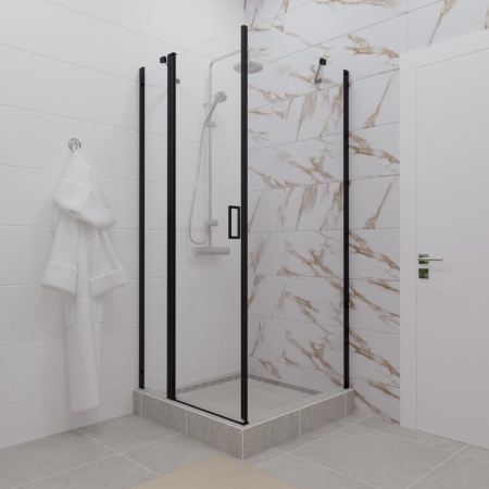 Душевая ширма Triton Йота-Блэк 90*90