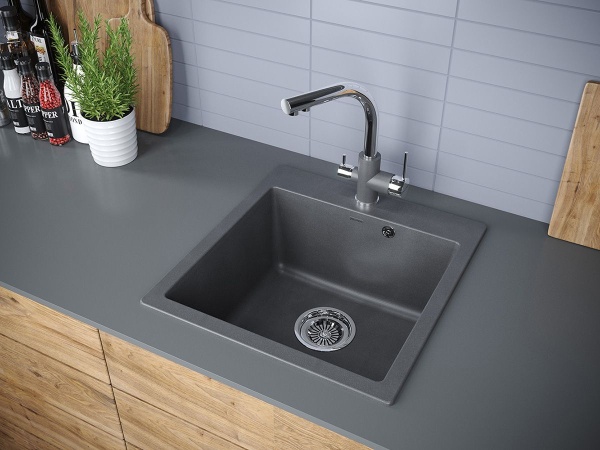 Мойка KANTE 50, IT-GRANIT, PM105152-DG, графит, 510х520, Paulmark