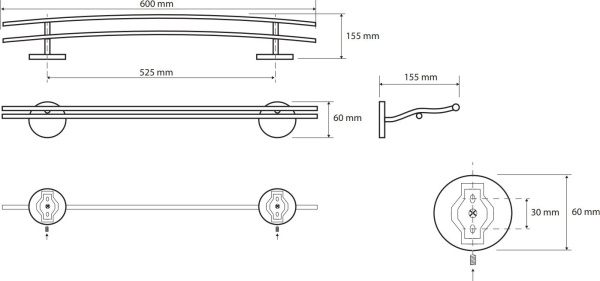 Держатель для полотенец Bemeta Alfa 102410052
