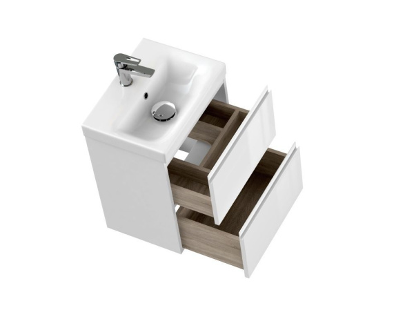 Тумба под раковину подвесная Cersanit MODUO 50 для MODUO SLIM 50 узкая белый, SB-SZ-MOD-MO50Sl/Wh