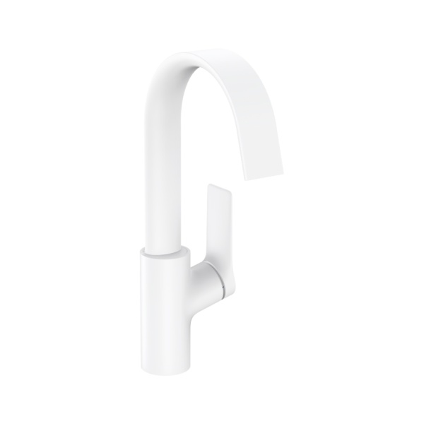 Hansgrohe Vivenis Смеситель для раковины 210 с поворотным изливом без сливного гарнитура белый матовый 75032700