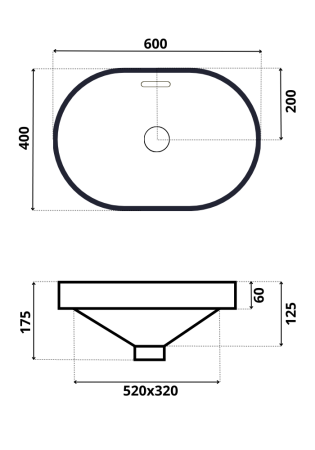 Умывальник RoxenBath Batt 570155