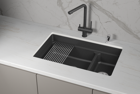 Мойка для кухни Granula Kitchen Space 7304iU черный, 73х45 см, прямоугольная