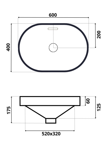 Умывальник RoxenBath Batt 570155