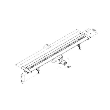 Душевой уголок Ambassador Queen 11011106R-PR1, прямоугольный, линейный трап, 120х80