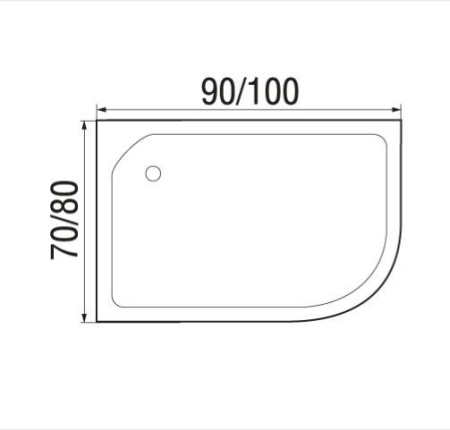 Поддон душевой Wemor 90/80/24 L асимметрия 900x800x240 мм