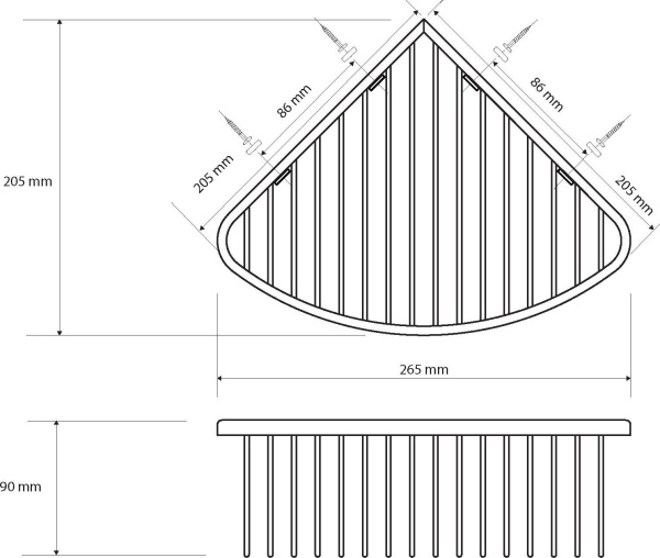 Угловая полочка для мыла Bemeta Graphit 156208312