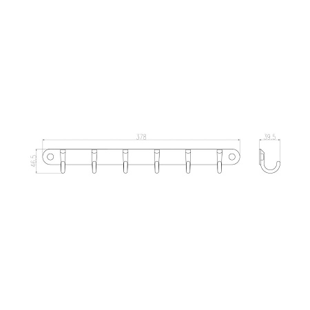 Вешалка с 6 крючками для ванной WONZON & WOGHAND, Хром (WW-9384-6)