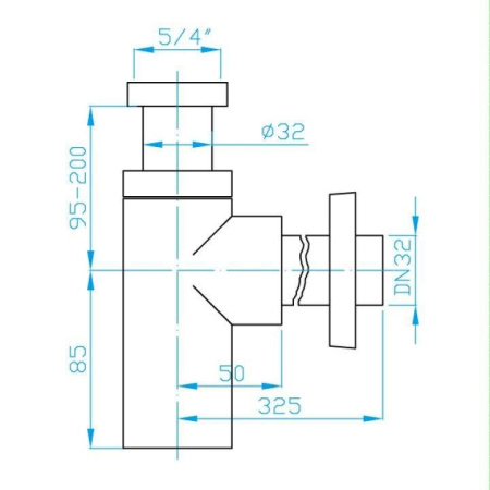Сифон для умывальника PlastBrno EMCR003 5/4" круглая труба, латунь