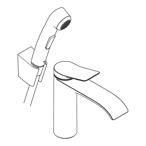 Hansgrohe Vivenis Смеситель для раковины. однорычажный. с набором для биде со шлангом 1.60 м хром 75210000