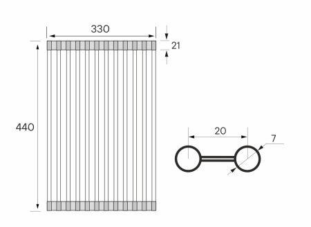 Ролл-мат COLUMNA, C440-GM, вороненая сталь, 330х440мм, Paulmark