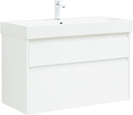 Тумба под раковину Aquanet Nova Lite 100 (SLIM SYNERGY) белый, 2 ящика