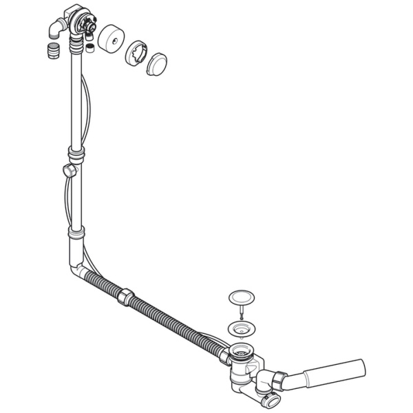 Слив-перелив для ванны Geberit 150.711.21.1 с наполнением ванны через перелив , удлиненный
