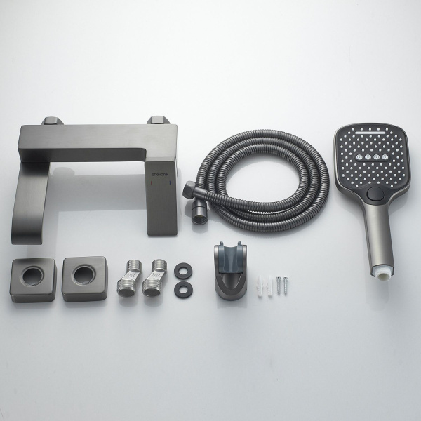 Смеситель для ванны Shevanik S4002T, оружейная сталь