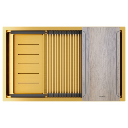 Мойка нерж. сталь NEXT-MULTI SINK 74 UNI, PM787445-BG, брашированное золото, 740х450мм, Paulmark