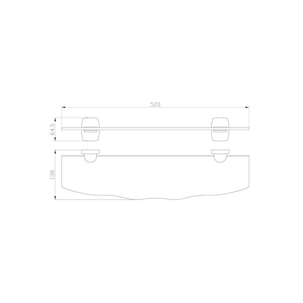 Стеклянная полка для ванной WONZON & WOGHAND, Хром (WW-1701)