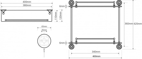Полочка Bemeta Retro 144102127