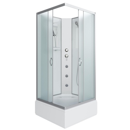 Душевая кабина Niagara Classic NG-1108-14BKG 90х90х200, средний поддон 26 см, стекло матовое с полкой