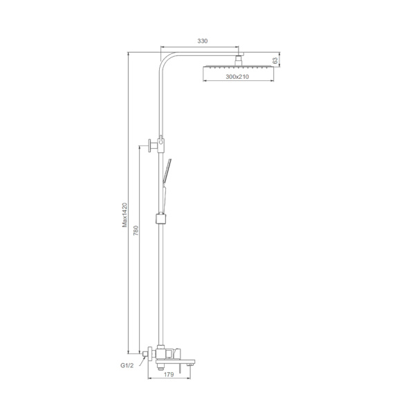 Душевая система Splenka S224.24.05, сатин