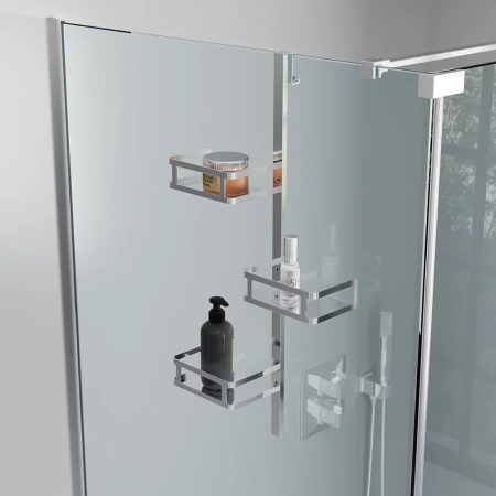 Полка для душевого ограждения Moderno, 650x120x324, полированная сталь