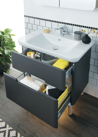 Тумба с раковиной VitrA Sento 63 60834 антрацит матовый