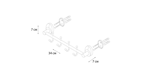 Планка 4 крючка Fixsen Europa FX-21805-4