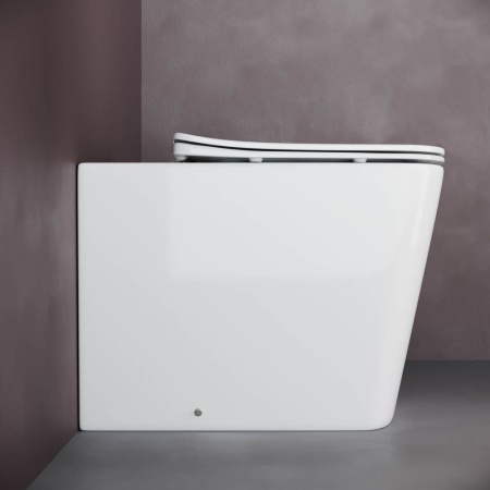 Напольный приставной унитаз Ceramicanova Cubic Rimless, Белый, CN1809