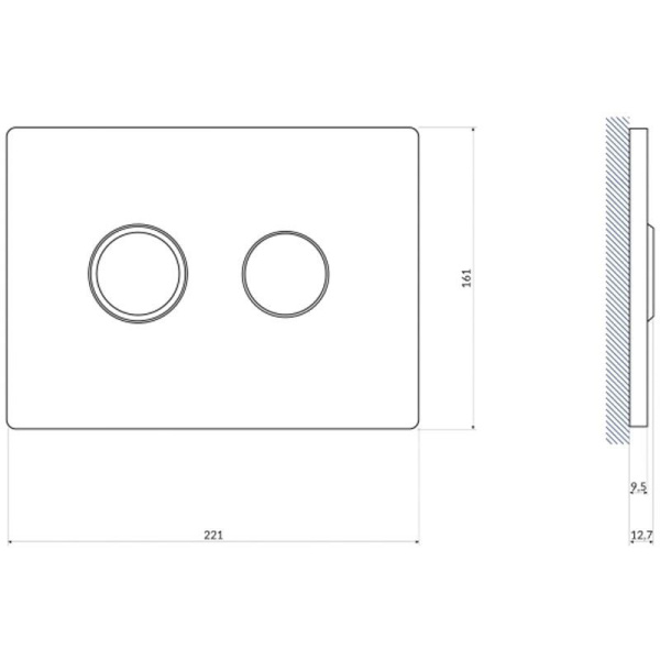 Кнопка Cersanit ACCENTO CIRCLE для AQUA 50 пневматическая пластик черный матовый, 63839