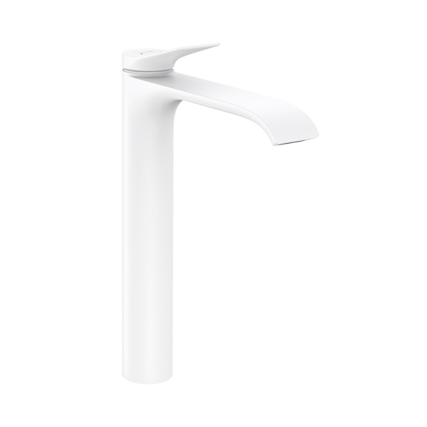 Hansgrohe Vivenis Смеситель для раковины однорычажный 250 без сливного гарнитура для раковины в форме таза белый матовый 75042700