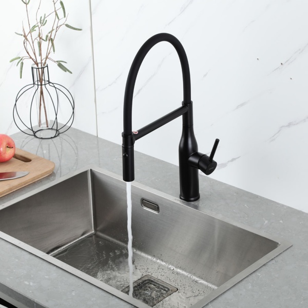 Смеситель для кухни с гибким изливом GAPPO G4098-26, черный