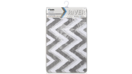 Коврик для ванной Fixsen River 1-ый, FX-5004K, серый, 50х80 см