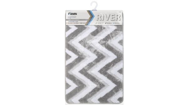 Коврик для ванной Fixsen River 1-ый, FX-5004K, серый, 50х80 см
