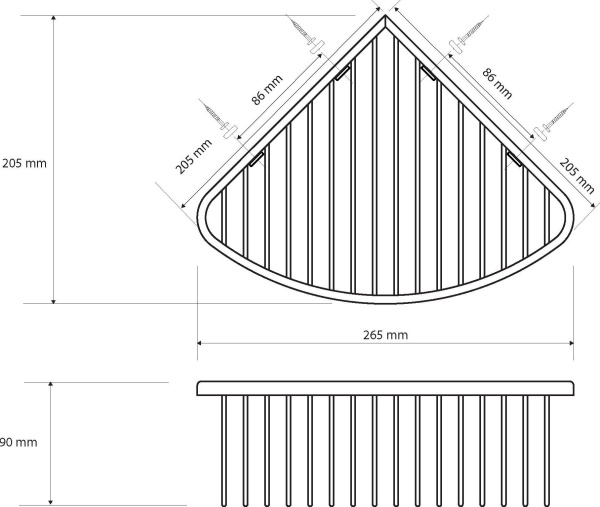 Угловая полочка для мыла Bemeta Hematit 159208312
