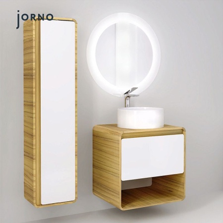 Тумба под раковину Jorno Ronda 65 Ron.01.65/P/D-W белый/дуб
