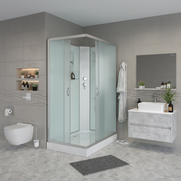 Душевая кабина Niagara Classic NG-43975-14QBK 90х70х200, низкий поддон 13 см, стекло матовое