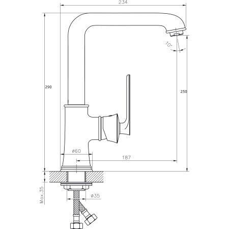 Смеситель для кухонной мойки RUSH Flores FLB0835-28