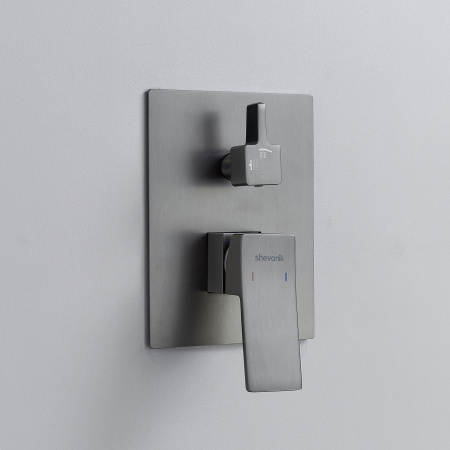 Душевая система встраиваемая Shevanik S4035T, оружейная сталь