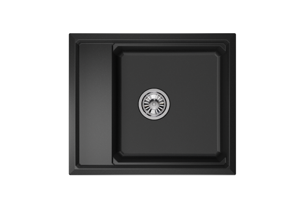 Мойка для кухни Granula Kitchen Space 6004 черный, 60х51 см, прямоугольная