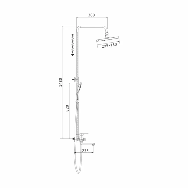 Душевая система Shevanik S8136F, белый/хром