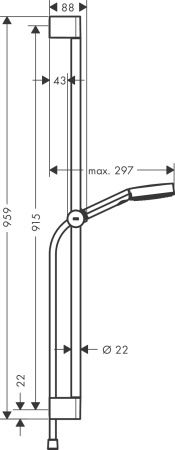 Hansgrohe Pulsify Select S Душевой набор 105 3jet Relaxation EcoSmart cо штангой 90 см черный матовый 24171670