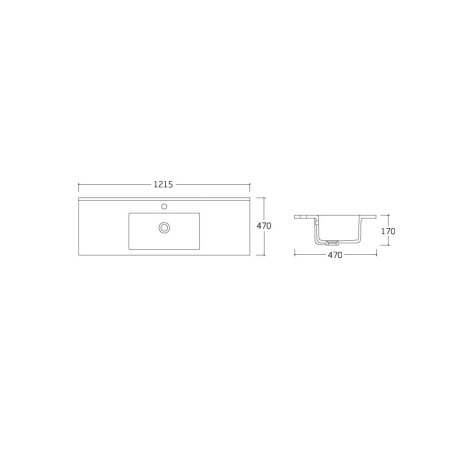 Тумба Vincea Mia 1200 подвесная, 2 выкатных ящика soft close, Beton с умывальником VBS-13120 керамическая, цвет белый