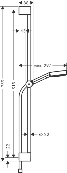 Hansgrohe Pulsify Select S Душевой набор 105 3jet Relaxation EcoSmart cо штангой 90 см черный матовый 24171670