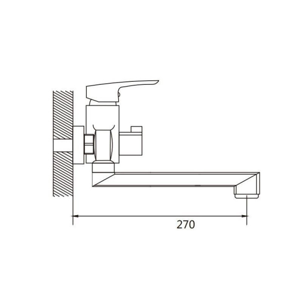 Смеситель для ванны Shevanik S8502T, оружейная сталь