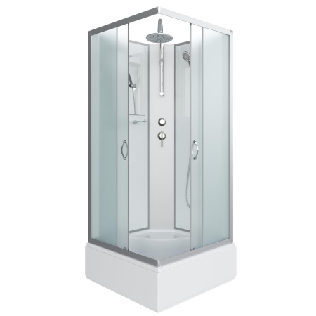 Душевая кабина Niagara Classic NG-1108-14BKT 90х90х210-240, средний поддон 26 см, стекло матовое с полкой