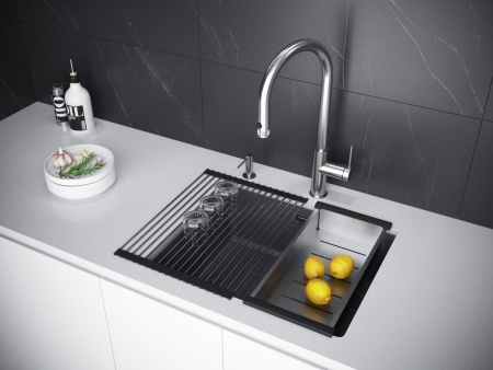 Мойка LUMI 55UNI, IT-GRANIT, LU55-DG, графит, 555х460, Paulmark
