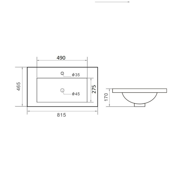 Orange RA03800W раковина встраиваемая белая, санфарфор