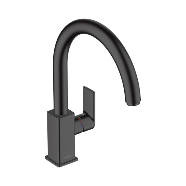 Hansgrohe Vernis Shape M35 Кухонный смеситель однорычажный 260 с поворотным изливом черный матовый 71871670