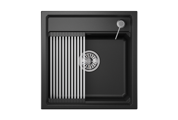 Мойка для кухни Granula Kitchen Space 5002 черный, 50х51 см, квадратная